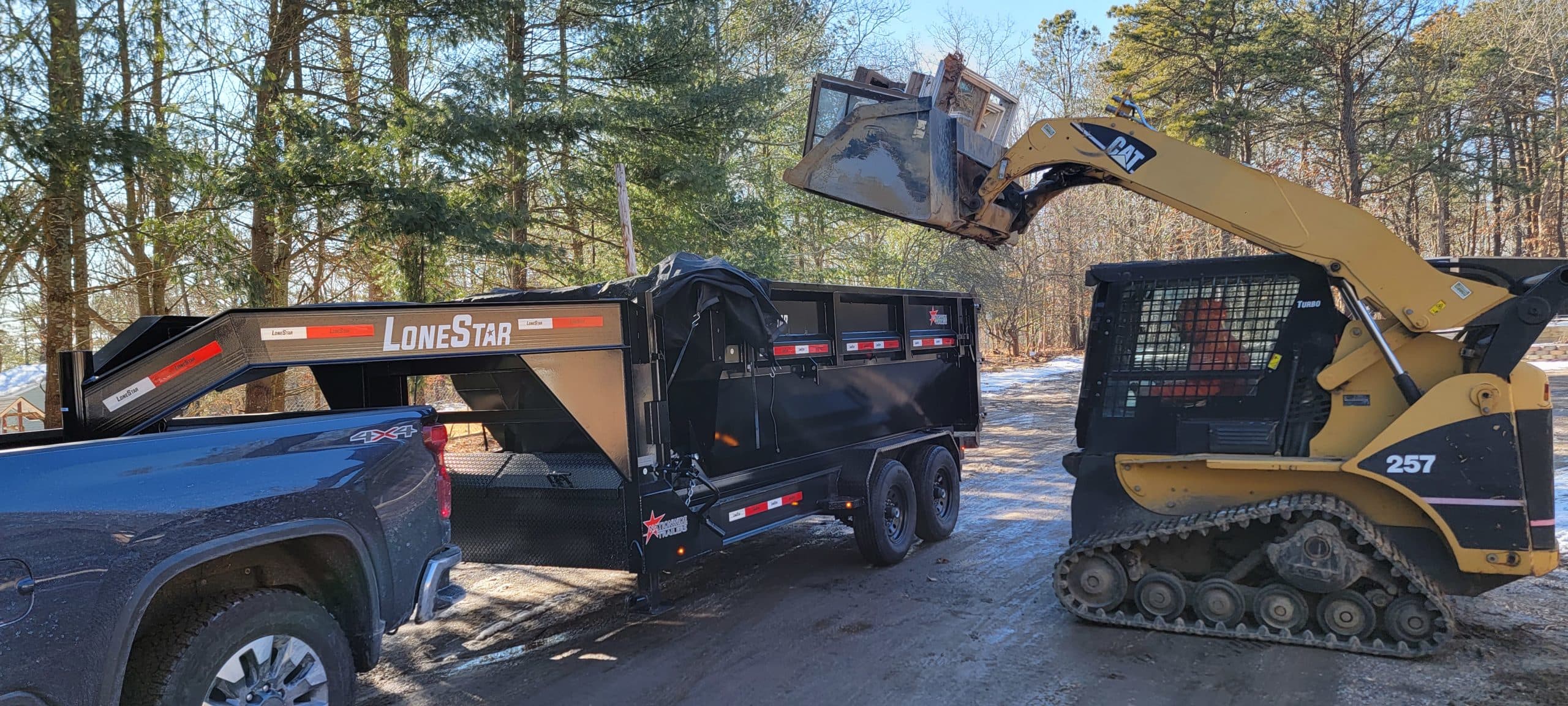 Cat skid-steer loading trailer